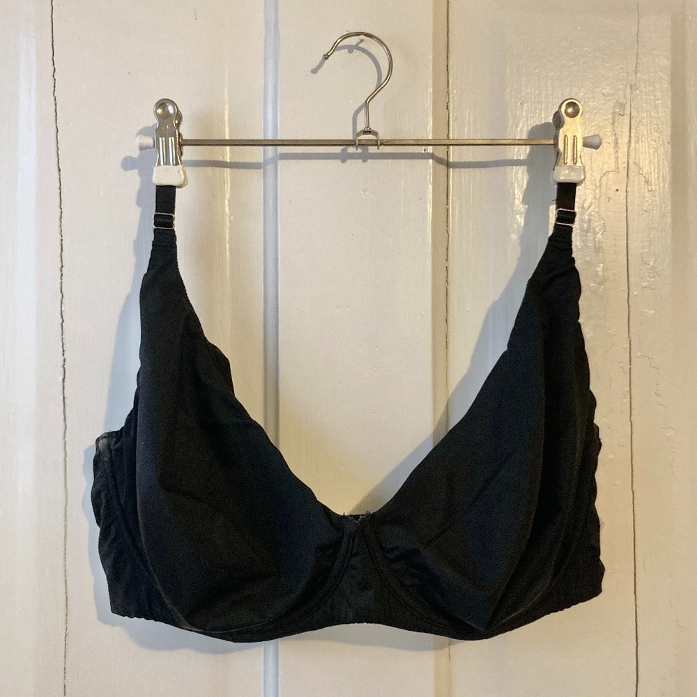 Deja Day 36G Second Skin Black Recycled Plunge Bra 36DDDD